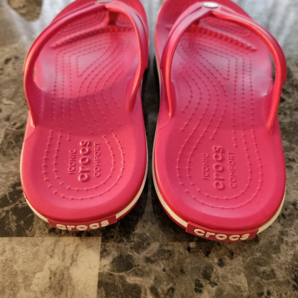 Crocs Crocband Flip Flops Sandals Junior Size 3 J3 Pink New